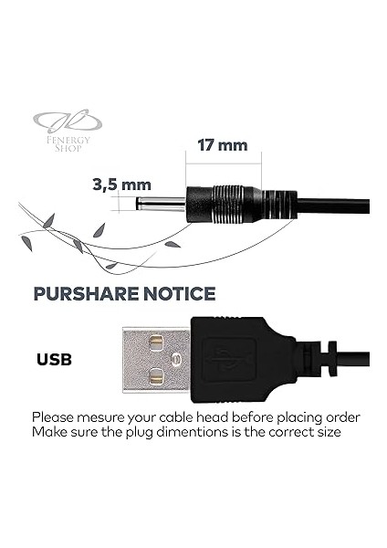 Shop Yedek 5V Güç USB Kablosu - Hızlı Şarj, 3.5X1.35MM Namlu Jaklı Tip A USB - Foreo Luna, Luna 2, Luna 3, Luxe Facial, Irıs Göz Masaj Cihazı, Mini Fan ve Hoparlörler ile Uyumlu fiyatları