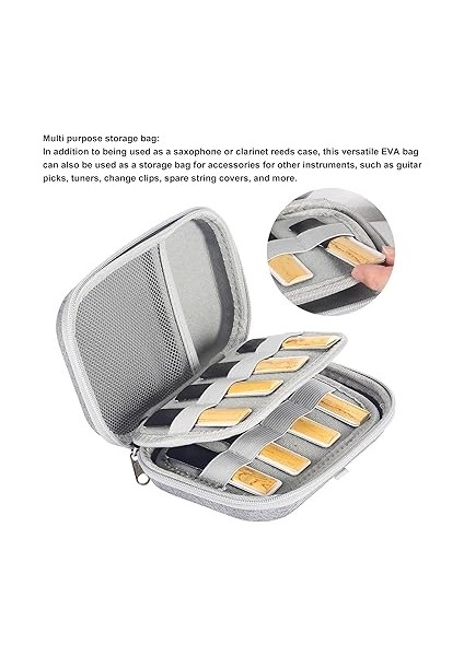 Kamış Taşıma Çantası Su Geçirmez Kamış Vitalizer Kılıfı 20 Parça Kapasiteli Eva Sazlık Saksafon Klarnet Için Saklama Kutusu (Grey) fiyatları