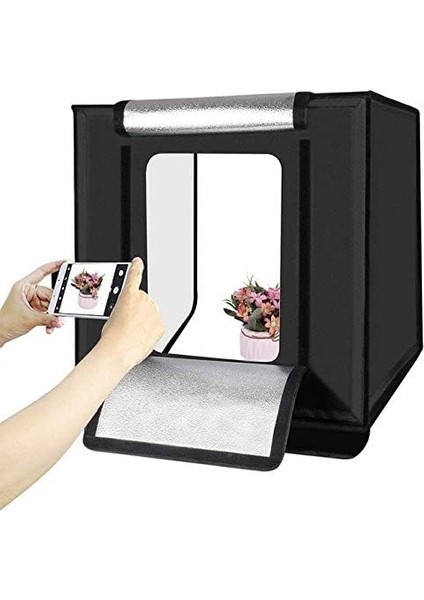 60X60CM Profesyonel Stüdyo LED Işıklı Ürün Fotoğraf Çadırı