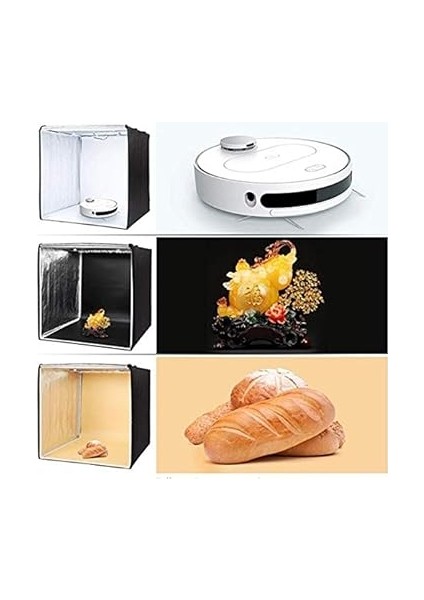 60X60CM Profesyonel Stüdyo LED Işıklı Ürün Fotoğraf Çadırı fırsatları