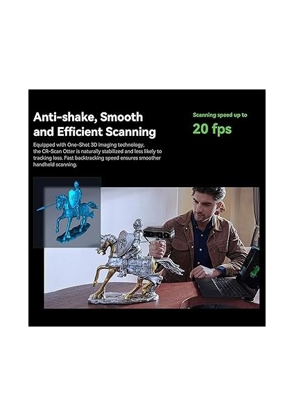 Cr-Scan Otter 3D Tarayıcı, 0.02MM Doğruluk 20FPS Tarama Hızı Tarama Boyutları 10* 10* 10MM Ila 2000* 2000* 2000MM 24-Bit Tam Renkli Titreşim Önleyici Tarama Siyah/metal Nesneler Püskürtme indirimleri