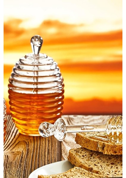 Diyarı Kovan Şekilli Akrilik Bal Kavanozu Şeffaf