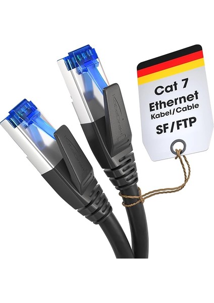 – Cat 7 Ethernet Kablosu, Kırılmaya Dayanıklı – 1m – 10 Gbit Ağ, 0,25-30M Arasında Mevcut (Yüksek Hızlı Ağlar Için Yama Kablosu, Pc, Anahtar/yönlendirici/modem, RJ45, Siyah)