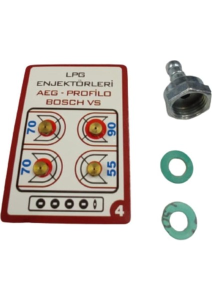 Ocak Memesi? Enjektör 4 Lü Set Di?rsek ve Conta (Üniversal)