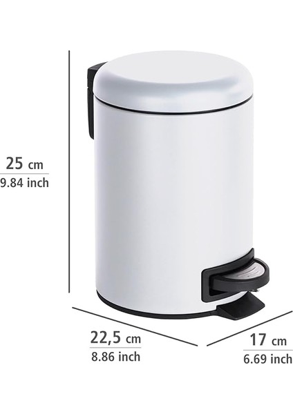Leman Kozmetik Pedallı Kova Beyaz 3l Entegre Atık Torbası Tutuculu Beyaz fırsatları