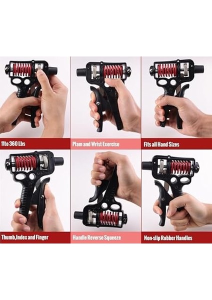 5-165KG Profesyonel El Bilek ve Kol Güçlendirici Kavrama Egzersiz Aleti Ayarlanabilir El Yayı fırsatları