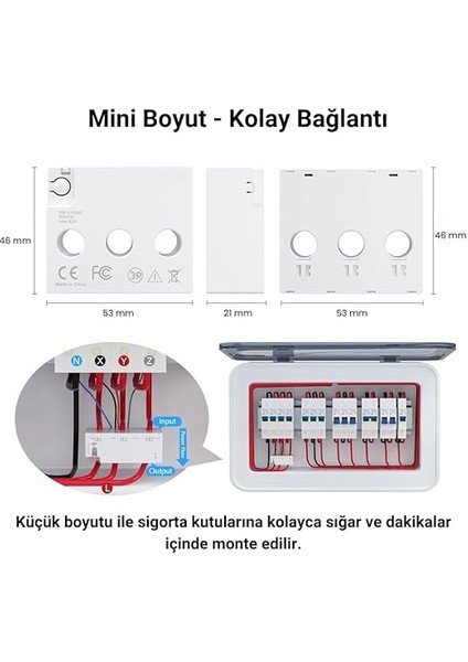 Akıllı Enerji Ölçer - 63A Tuya, Smart Life Uyumlu (AES-03W) modelleri