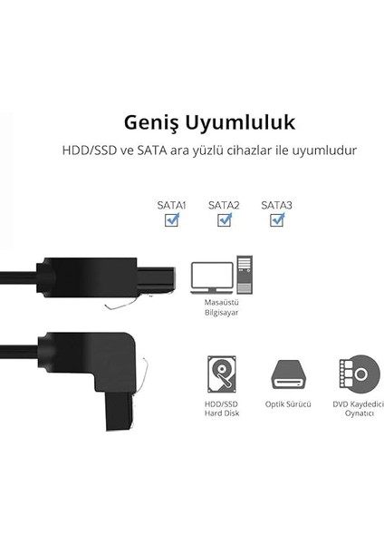 90 Derece Sata 3.0 Disk Kablosu 50 cm fırsatları