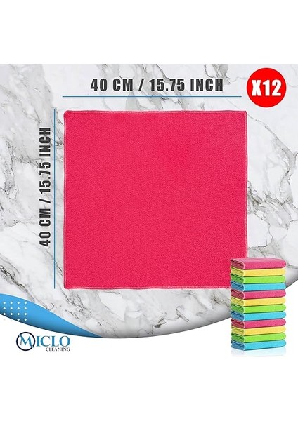 Cleanıng | Mikrofiber Temizlik Bezi | Klasik Serii | 250 Gsm | Banyo, Mutfak Bezi | Bulaşık Kurulama Bezi | 4 Renk X12 Adet fiyatları