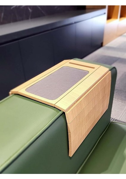 Ex Ahşap Katlanır Portatif Organizer Yan Sehpa Kaydırmaz Deri Yüzeyli Kayın fırsatları