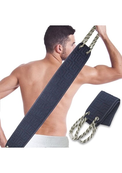 Duş Için Peeling Sırt Yıkayıcı, Duşta Kullanım Için Kulplu Çift Taraflı Arka Ovma Kesesi, 90 cm Vücut Eksfoliye Edici Banyo Aleti Vücudunuzu Derinden Temizlemek Için Erkek ve Kadın Cilt Bakımı