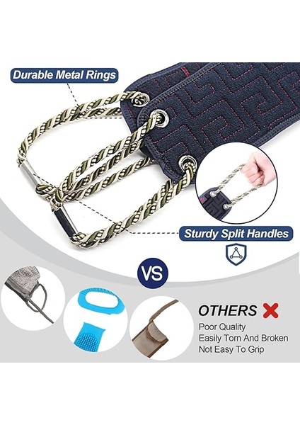 Duş Için Peeling Sırt Yıkayıcı, Duşta Kullanım Için Kulplu Çift Taraflı Arka Ovma Kesesi, 90 cm Vücut Eksfoliye Edici Banyo Aleti Vücudunuzu Derinden Temizlemek Için Erkek ve Kadın Cilt Bakımı modelleri