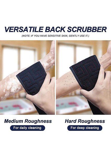 Duş Için Peeling Sırt Yıkayıcı, Duşta Kullanım Için Kulplu Çift Taraflı Arka Ovma Kesesi, 90 cm Vücut Eksfoliye Edici Banyo Aleti Vücudunuzu Derinden Temizlemek Için Erkek ve Kadın Cilt Bakımı fırsatları