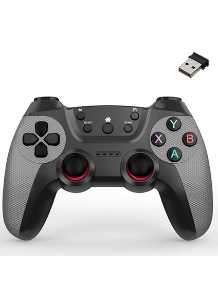 2.4g Kablosuz Gamepad Pc Uyumlu Pilli Joystick Wireless Oyun Kolu Kişiselleştirilmiş Düğme, Hassas Trigger Kaymaz Tasarım G2.4g (Gri)