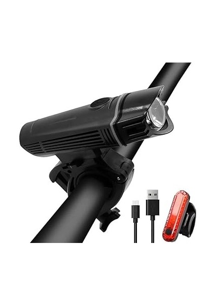 T6 LED 300 Lümen 4 Modlu Su Geçirmez USB Şarjlı Ön Arka Bisiklet Farı Işığı 1300 Mah modelleri