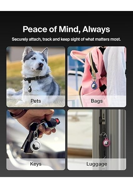 Airtag Için Anahtarlıklı Secure Holder - Siyah modelleri