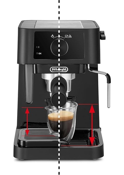Stilosa Ec 230.BK – Geleneksel Espresso Süzgeç Makinesi, Manuel Süt Köpürtücülü Espresso Makinesi, Espresso Tozu, 1 L Su Tankı, Siyah fiyatları