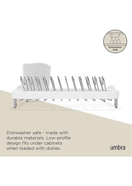 Sinkin Metal Bulaşıklık, Çıkarılabilir Çatal Bıçak Sepetli – Lavaboya Veya Çalışma Yüzeyine Uyar, Kompakt ve Kullanışlı, Beyaz/nikel fırsatları