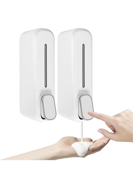 2 Adet Beyaz Duvara Monte Sıvı Sabunluk – 300 Ml, Şık & Dayanıklı Dispenser, Banyo ve Mutfak Için