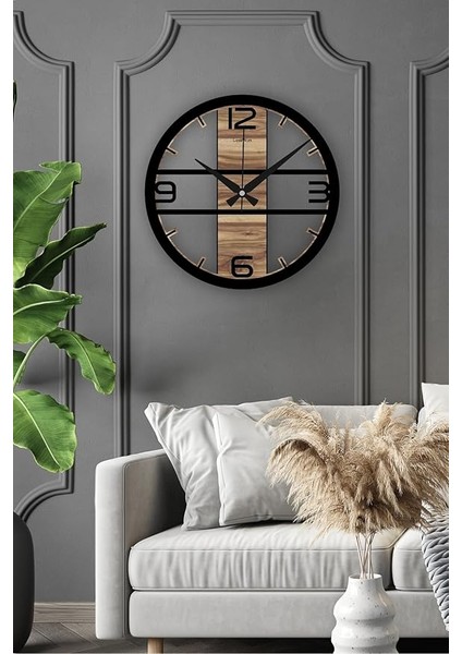 Sessiz Duvar Saati, Ahşap Modern Duvar Saati, Yeni Ev Hediyesi, Yeni Ofis Hediyesi, 60CM (60 Cm) fiyatları