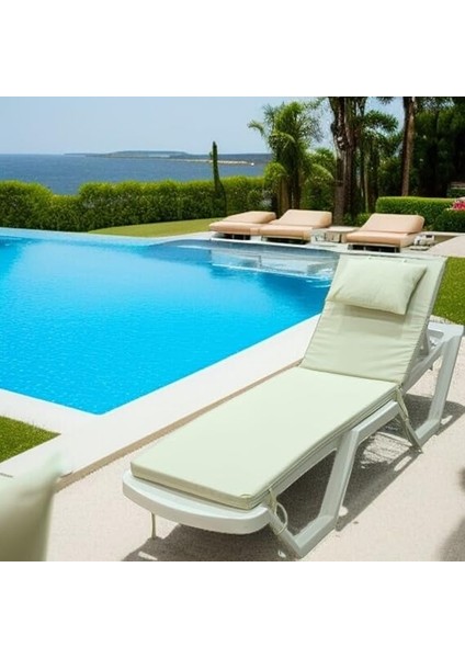 Şezlong Minderi Yastıklı 5cm Sünger Kırık Beyaz modelleri