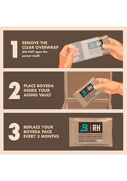 Için/tütün |% 69 Rh Nem Kontrol Paketleri | 25-100 Puroları Için Up ile Kullanımı Için Büyük Beden | Puro Humidors Için Teknolojisi Patentli | Bireysel Karton 12-Count fırsatları