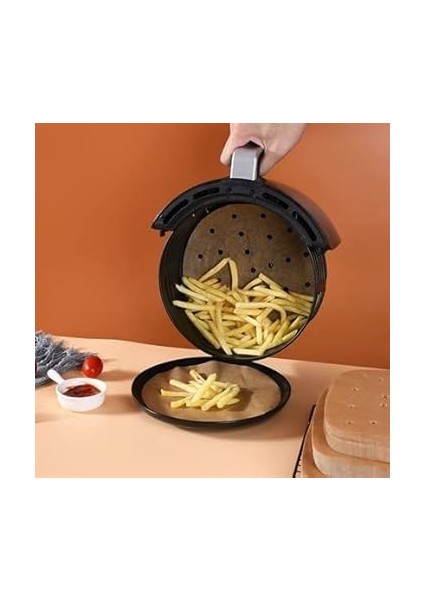 100 Adet Airfryer Pişirme Kağıdı Tek Kullanımlık Hava Fritözü Yuvarlak Delikli Model fiyatları