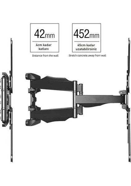 OLED55CS3VA 55" 139 Ekran Smart OLED Tv Için Nb P5 Güçlendirilmiş Hareketli Askı Aparatı modelleri