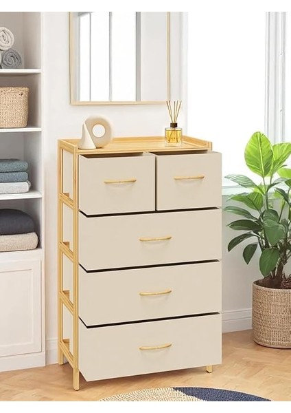 Bambu 5 Çekmeceli Dolap Organizer Çok Amaçlı Düzenleyici Şifonyer DB-0013 modelleri