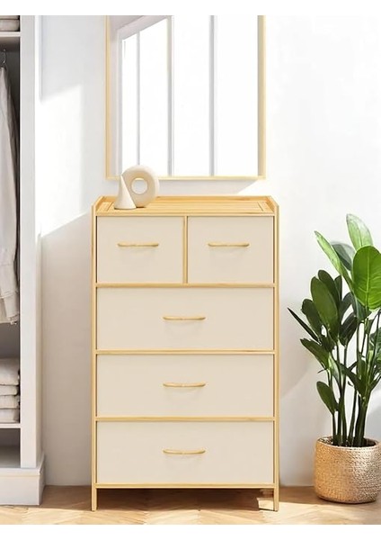 Bambu 5 Çekmeceli Dolap Organizer Çok Amaçlı Düzenleyici Şifonyer DB-0013 fırsatları