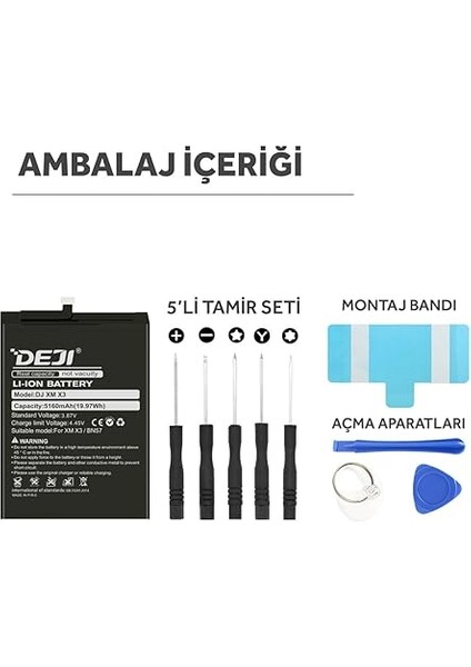 Poco X3 / Poco X3 Pro ile Uyumlu Batarya Mucize Batarya Deji BN57 fırsatları