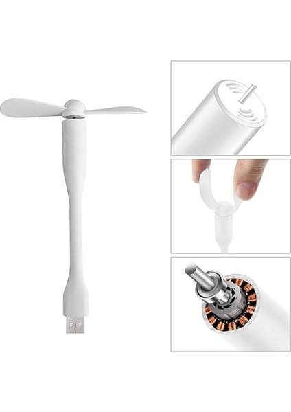 Mini USB Vantilatör, Esnek Mini Fan, El Vantilatörü, Pc, Powerbank, USB Cihazları Ile Kullanılabilir, Sessiz Taşınabilir USB Mini Soğutma Fanı Soğutucu, Seyahat Fanı (2 Adet) fırsatları