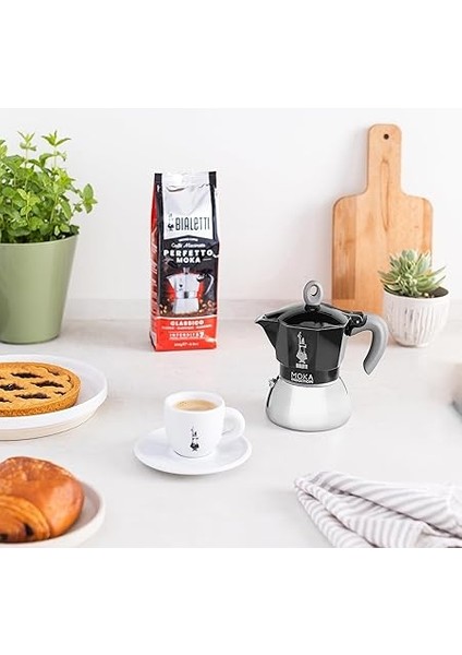 - Moka Indüksiyon Siyah: 4 Cups Ocak Üstü Espresso Pişirici - 150ML - Alt Hazne: Dış Paslanmaz Çelik Iç Alüminyum - Patentli Güvenlik Valfi - Indüksiyon Ocak Türleri Için Uygundur indirimleri