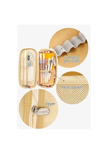 Büyük Kapasiteli Okul Kalem Kutusu Kırtasiye Fermuarlı Cebi Ofis Depolama Çok Katmanlı Depolama Cebi fırsatları