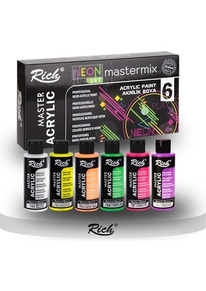 Mastermix Akrilik Boya Neon Renkler 60CC 6lı Set