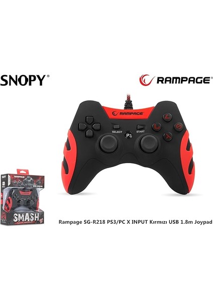 SG-R218 Ps3/pc x Input Kırmızı USB 1.8m Joypad fırsatları