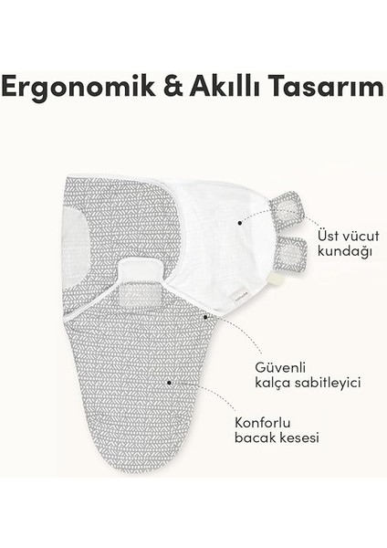 Pamuk 3'lü Bebek Kundak ve Uyku Tulumu - Ergonomik Yenidoğan ve Bebek Kundak, 0-3 Ay fiyatları