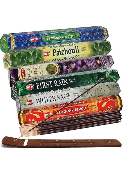 Aromalı 6'lı Tütsü Seti 6X20 (120 Çubuk), Yüksek Kaliteli Tütsü, 45 Dakika Yanma Süresi, Popüler Tütsüler