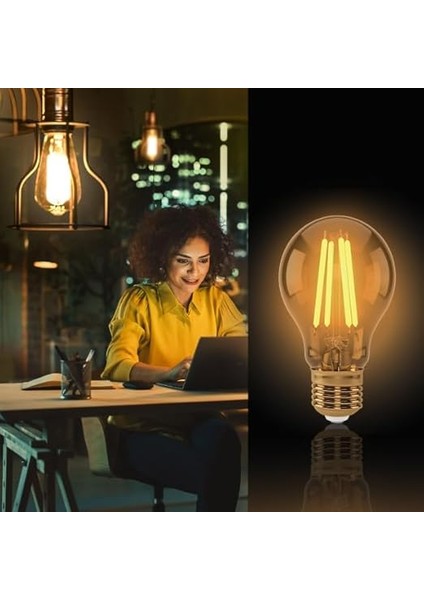 E27 Fil Lamba, Sarı Işık 4W 360LM 2000K Gold fırsatları