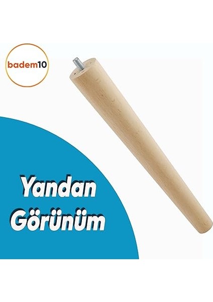 Ahşap Mobilya Koltuk Kanepe Sehpa Masa Ayağı Ayakları M8 Civatalı 30 cm + Bağlantı Aparatlı 8'li Set modelleri
