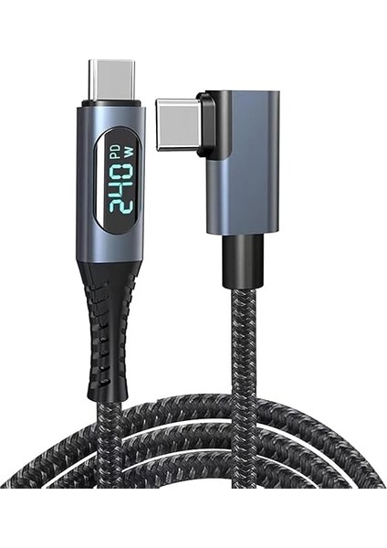 USB 4 Kablo, Thunderbolt Kablo Için Dik Açı Pd 240 W Çift Destekler 8k Hd Ekran USB C Kablosu 8K@60Hz 40GBPS Veri Aktarımı (1metre/4ft) ZR849