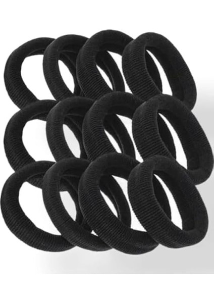 Siyah Kadın Saç Tokası 56 Adet Orta Boy Esnek Havlu Lastik Toka (Siyah) fırsatları