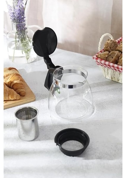 Home Isıya Dayanıklı Borosilikat Cam Demlik, Kendinden Süzgeçli, Şık Tasarım (1500 Ml) modelleri