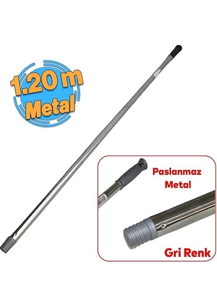 Sap Sillgech Krom Renk Kalın Fırça Sapı Süpürge Çekpas Standart Metal Sap 120 cm fırsatları