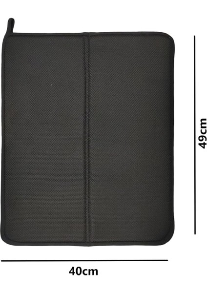 Elegance Bulaşık Kurutma Matı, Bulaşık Kurutma Örtüsü, Kaymaz Taban Emici Bulaşıklık, Katlanır Bulaşık Matı (49X40CM) Siyah fırsatları