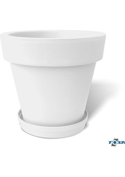 Fulya Saksı Drenajlı Dekoratif Mat Plastik Çiçek Saksısı (Beyaz Tabaklı, 50 Litre) modelleri