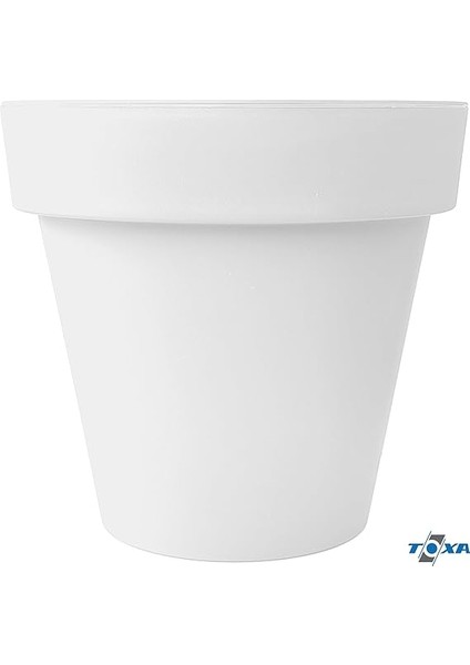 Fulya Saksı Drenajlı Dekoratif Mat Plastik Çiçek Saksısı (Beyaz Tabaklı, 50 Litre) fırsatları