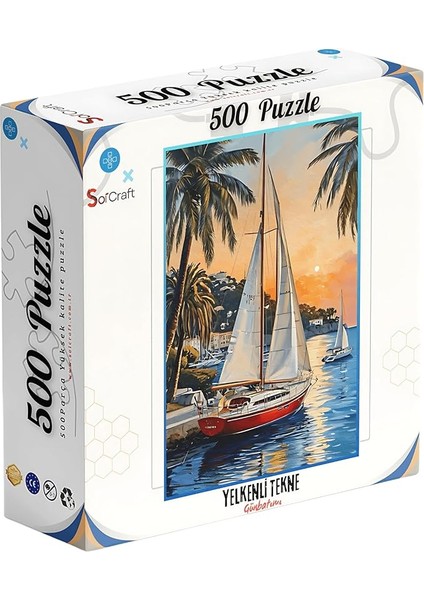 Craft Yelkenli Tekne Manzaralı Puzzle, 500 Parça,
