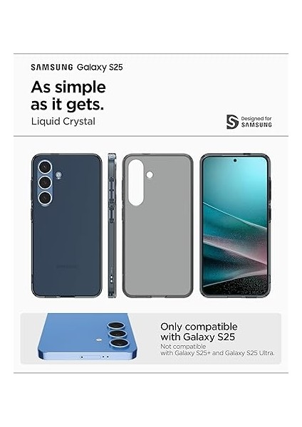 Galaxy S25 Ince Kılıf Liquid Crystal Sararma Karşıtı Duraclear™ Hava Kanalı Teknolojisi™ Askeri Sınıf Koruma Space Crystal Şeffaf Kapak - ACS08996 fiyatları