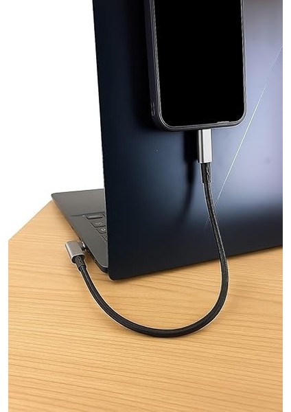 40GBPS 240W 4.0 Thunderbolt L Shape Type-C To Type-C Şarj, Data ve 8k 60Hz Data Transfer Kablosu Tip C 30 cm - PD240W fiyatları